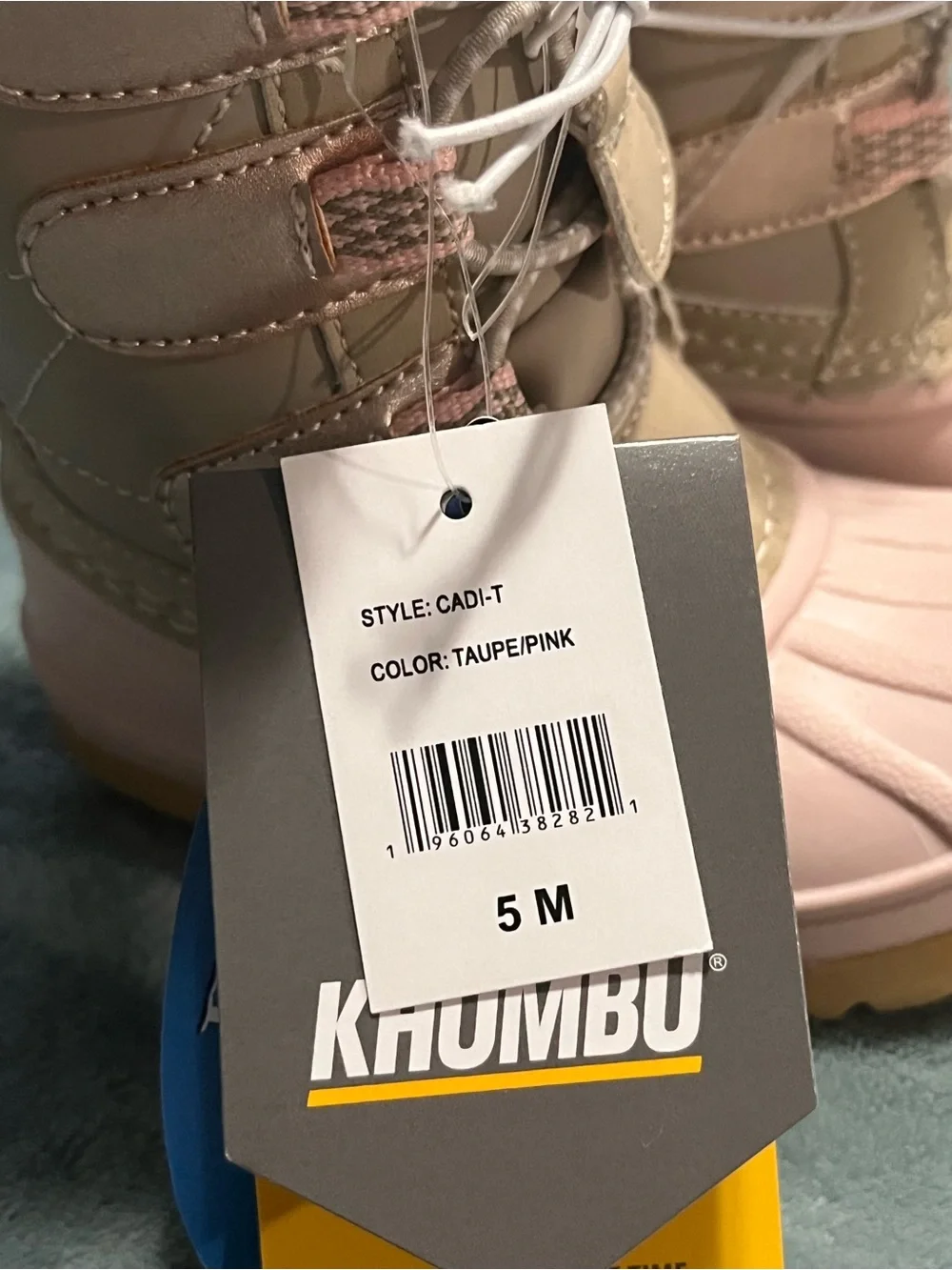 Khombu Taupe and Pink Girls Winter Boots